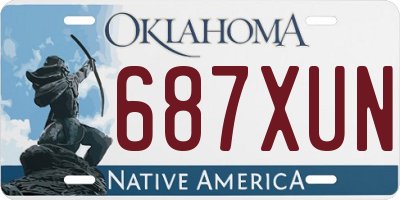 OK license plate 687XUN
