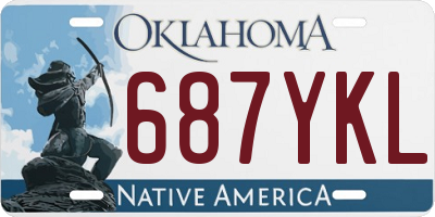 OK license plate 687YKL