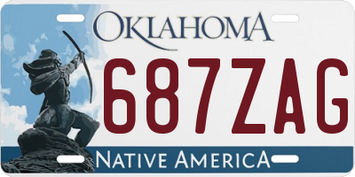 OK license plate 687ZAG