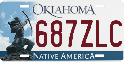 OK license plate 687ZLC