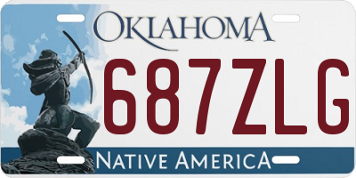 OK license plate 687ZLG