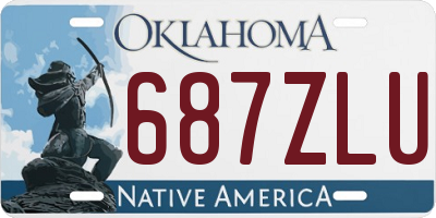 OK license plate 687ZLU