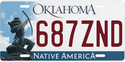 OK license plate 687ZND