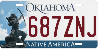OK license plate 687ZNJ