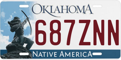 OK license plate 687ZNN