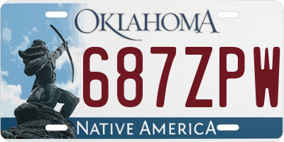 OK license plate 687ZPW