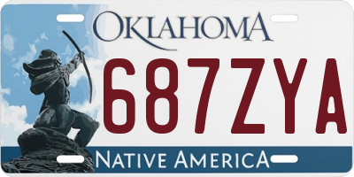 OK license plate 687ZYA