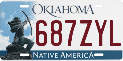 OK license plate 687ZYL