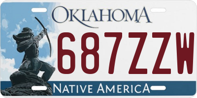 OK license plate 687ZZW