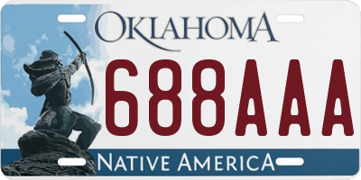 OK license plate 688AAA