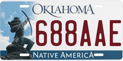 OK license plate 688AAE