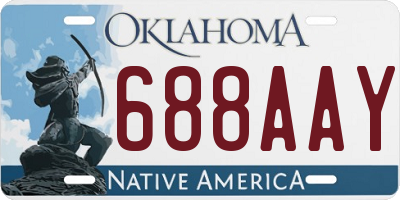 OK license plate 688AAY