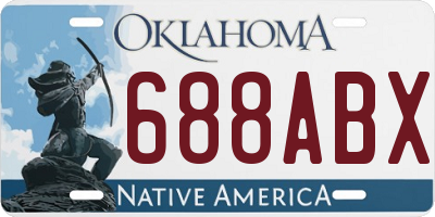 OK license plate 688ABX