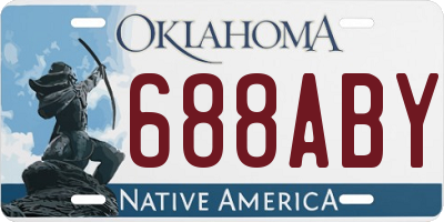 OK license plate 688ABY
