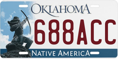 OK license plate 688ACC