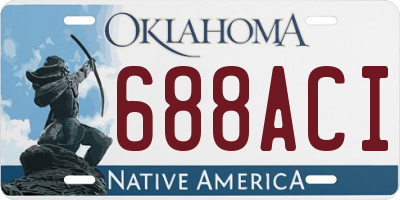 OK license plate 688ACI