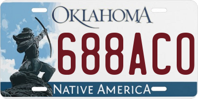 OK license plate 688ACO