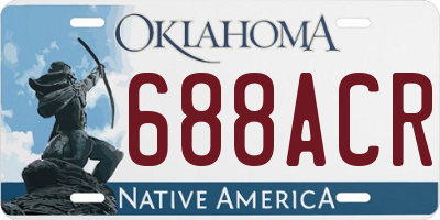 OK license plate 688ACR