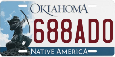 OK license plate 688ADO