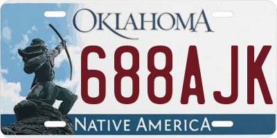 OK license plate 688AJK