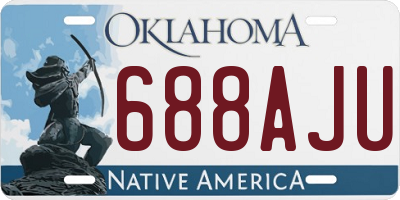 OK license plate 688AJU