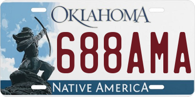 OK license plate 688AMA