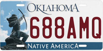 OK license plate 688AMQ