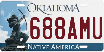 OK license plate 688AMU