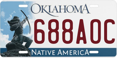 OK license plate 688AOC