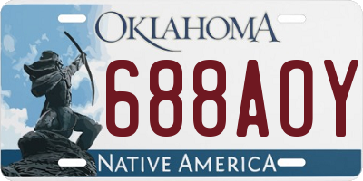 OK license plate 688AOY