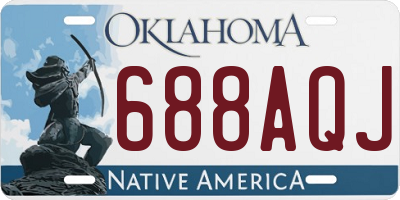 OK license plate 688AQJ