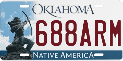 OK license plate 688ARM