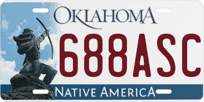 OK license plate 688ASC