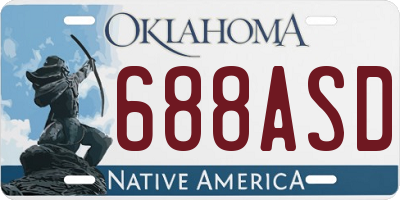 OK license plate 688ASD