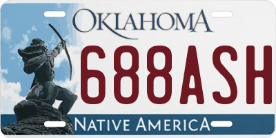 OK license plate 688ASH