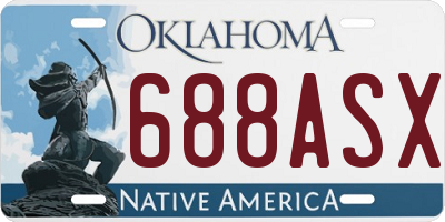 OK license plate 688ASX