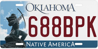 OK license plate 688BPK