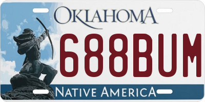 OK license plate 688BUM