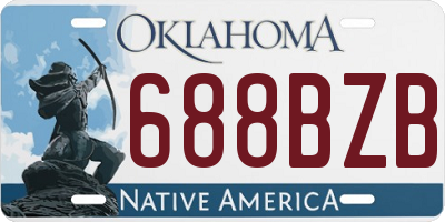 OK license plate 688BZB