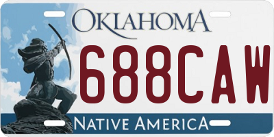 OK license plate 688CAW
