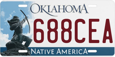 OK license plate 688CEA