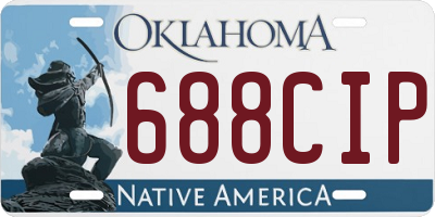 OK license plate 688CIP
