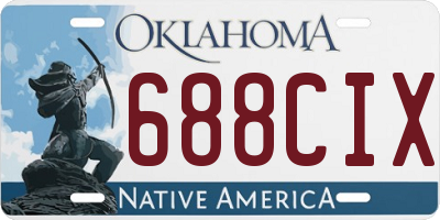 OK license plate 688CIX