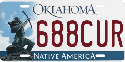 OK license plate 688CUR