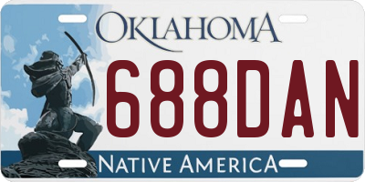 OK license plate 688DAN