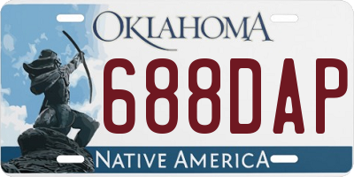 OK license plate 688DAP