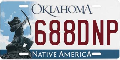 OK license plate 688DNP