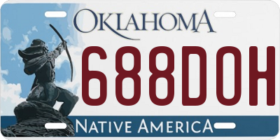 OK license plate 688DOH