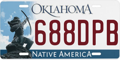 OK license plate 688DPB