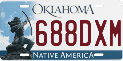OK license plate 688DXM